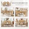 7-Piece Solid Wood Dining Set for 6 ,Rectangular Tables with Rubberwood Legs and Upholstered Wood Dining Chairs for Dining Room,Farmhouse - 3 of 4