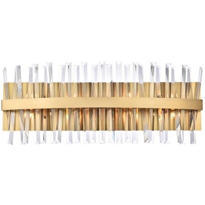 Elegant Lighting Serephina 30 inch crystal bath sconce in satin gold