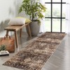 Coolmee Washable Area Rug for Living Room Distressed Vintage Soft Boho Floral Rug Non Slip Accent Carpet for Home Office - 2 of 4