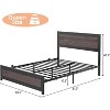Homhougo Full Size Bed Frame with Headboard, Industrial Platform Bed Frame with Charge Station, No Box Spring Needed, Easy to Assemble, Gray - 3 of 4