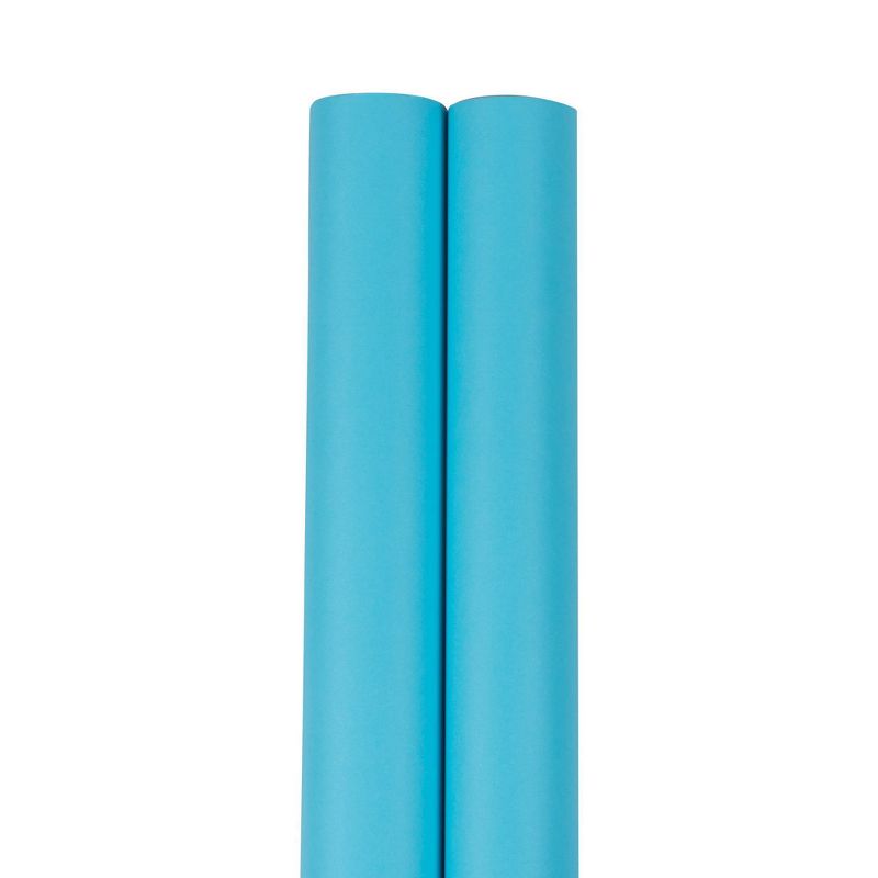 JAM PAPER Peacock Blue Matte Gift Wrapping Paper Roll - 2 packs of 25 Sq. Ft., 4 of 7
