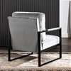 Grungis Leather/Microfiber/Velvet Accent Chair - Reinforced Metal Frame, Thick Padded Cushion, Square Armrests,Arm Chair for Bedroom,Reading Room - 4 of 4