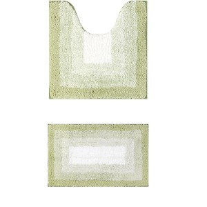 Unique Bargains Non-Slip Absorbent Soft Plush Shaggy Bath Mats 2 Pcs - 1 of 4