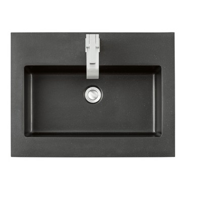 James Martin Signature Vanities & 23.6" Single Sink Top, Charcoal Black