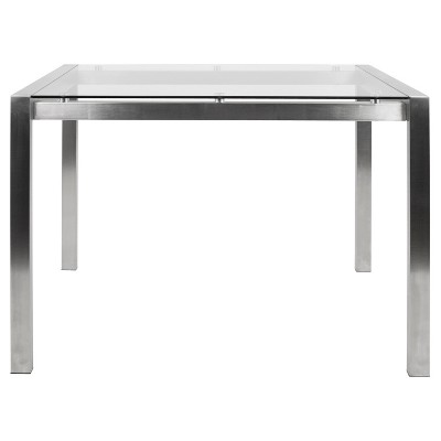 Walnut and Clear Glass Contemporary Counter Table