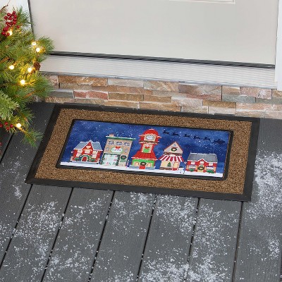 Evergreen Christmas Eve Sassafras Indoor Outdoor Switch Doormat 1'10"x10" Multicolored