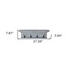 HomeRoots 28" Black And Blue Solid Wood Four Hook Wall Mount Coat Rack - 3 of 4