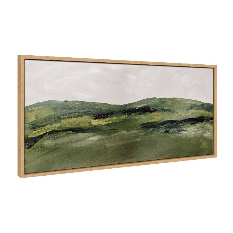 18&#34; x 40&#34; Sylvie Green Mountain Landscape Framed Canvas by Amy Lighthall Natural - Kate &#38; Laurel All Things Decor, 1 of 8