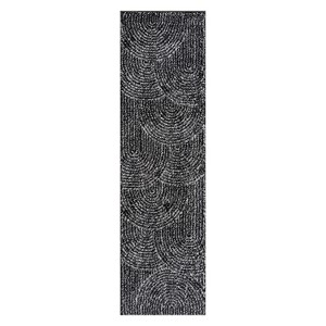 World Rug Gallery Circles Arch  Shag Rug – Durable & Soft for High-Traffic Areas – Anthracite Dark Gray – Kid Friendly - 1 of 4