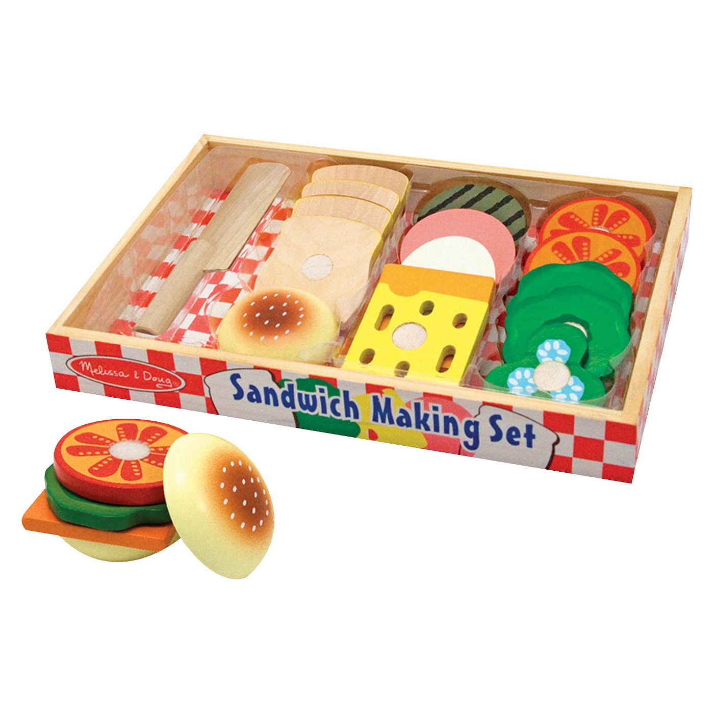 Wooden Sandwich-Making Pretend Play Food Set