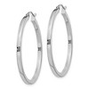Black Bow Jewelry 2mm, Sterling Silver, Polished Square Hoops - 35mm (1 3/8 Inch) - 2 of 4