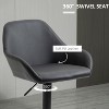 Black PU Leather Adjustable Bar Stool, Swivel Bar Height Bar Stool 2-Piece Set - 2 of 4