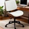 QingMoon Home Office Chair, Adjustable Swivel Desk Chair, PU Leather Computer Chair, Diamond Tufting Design for Studio and Meeting Room - 2 of 4