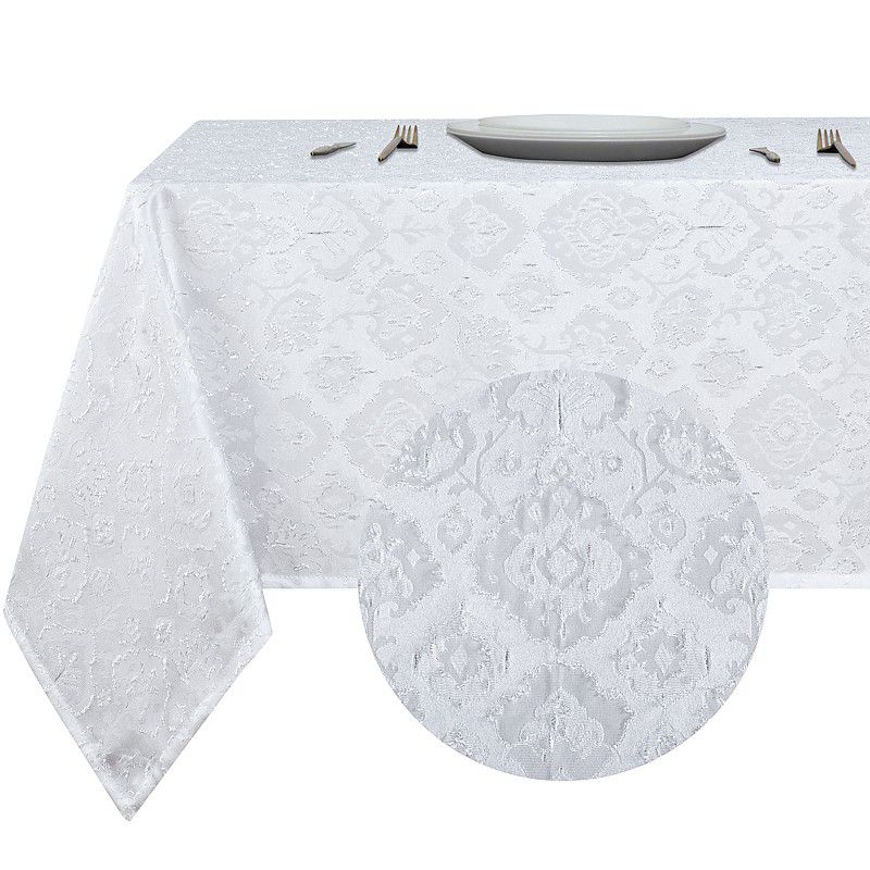Kate Aurora Regency Collection Raised Jacquard Damask Fabric Tablecloth, 3 of 6