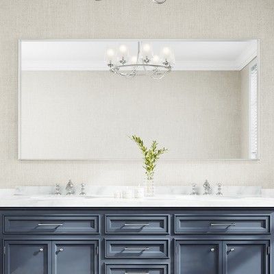 Rectangular Aluminum Framed Wall Bathroom Vanity Mirror