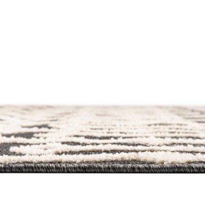 Charcoal Gray Geometric Braided Synthetic 9' x 12' Area Rug