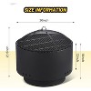 Acekool 26" Wood Burning Fire Pit with Grill & Cover - Outdoor Camping & Backyard Fireplace - 3 of 4