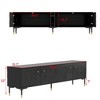 Famapy Black TV Stand with Geometric Pattern Doors - Gold Accents, Modern Media Console - 3 of 4