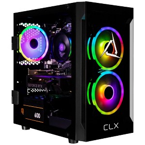 CLX SET Gaming PC TGMSETRTA3701BM - AMD Ryzen 7 5700X 3.4GHz 8-Core, 16GB DDR4, GeForce RTX 4060 8GB, 1TB NVMe M.2 SSD, 2TB HDD, WiFi, Win 11 - 1 of 4