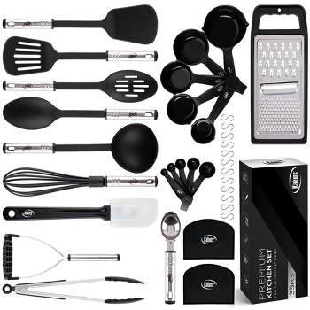 Kaluns Kitchen Utensils Set, Nylon and Stainless Steel Cooking Utensils, Dishwasher Safe and Heat Resistant Kitchen Tools