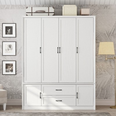 FUFU&GAGA Minimalism Wood - Grain Wardrobe Armoire with Ample Storage - 6 - Door Closet for Bedroom Organization