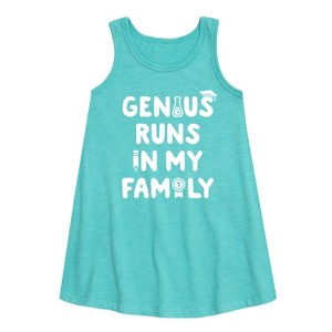 Girls' - Instant Message - Genius Runs In My Family Graphic Sleeveless Aline Dress - 1 of 4