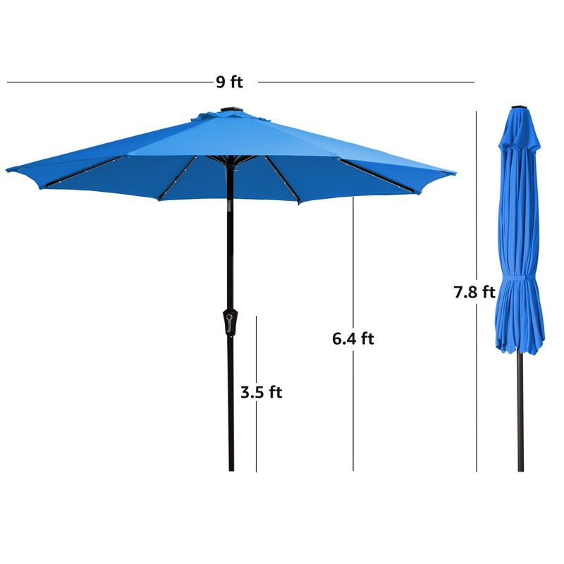 HYLEORY Beka 120" Lighted Market Umbrella, 2 of 4