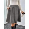 Women's Tweed A-Line Skirt - High Waist Flared Mini & Pleated Midi Styles for Fall Winter Grey - 2 of 4