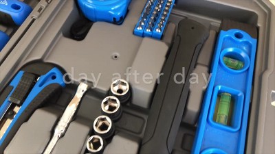 65-Piece Blue High-Alloy Steel Household Tool Set with Case