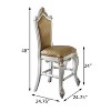 Kumasinova Butterscotch&Antique Pearl Bar Stools Set of 2,Counter Stools with Queen Anne Legs,Counter Height Bar Stools for Dining&Kitchen,Brown+White - 2 of 4