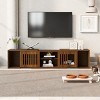 LAOTIES Modern TV Stand with Extendable Table,Sliding Door And Soft Cushion,Pet Friendly Litter Box Furniture - 2 of 4