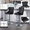 Modern Swivel Bar Stools Set of 2, Height Bar Stools Swivel Barstools with High Back, Velvet Upholstered Bar Chairs - 3 of 4