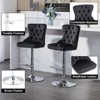 Modern Swivel Bar Stools Set of 2, Height Bar Stools Swivel Barstools with High Back, Velvet Upholstered Bar Chairs - image 3 of 4