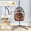 Indoor Metal Hanging Egg Chair with Stand,Handwoven PE Rattan with Cushion,Weatherproof Outdoor Patio Lounge Swing-Cuddlewood - 3 of 4