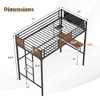 Costway Twin Size Loft Bed with Desk & Shelf Safety Guardrail & Ladder Space-Saving - 3 of 4