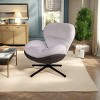 360° Swivel Office Chair,Modern Chenille Swivel Chair With Faux Leather And Metal Base Frame,Accent Chair For Living Room-Cuddlewood - 3 of 4
