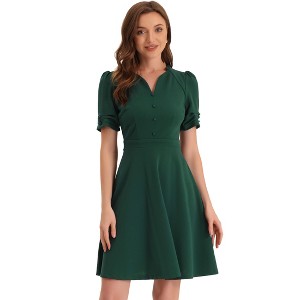 dark green office dress women's holiday velvet dress Queendancer Women Dark Green Velvet Midi  Holiday Party Dress with Sleeves Ruched