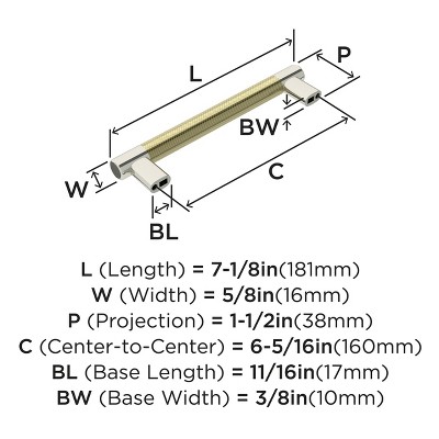 Polished Nickel and Golden Champagne Bar Cabinet Pull
