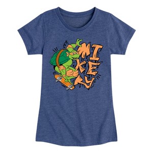 Girls' - Teenage Mutant Ninja Turtles - Mikey Fitted Short Sleeve Graphic T-Shirt - 1 of 4
