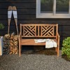 Tangkula 2-Person Acacia Wood Bench Outdoor Slats Loveseat Chair with Armrest 800lbs Load Capacity Comfortable Patio Chair - 3 of 4