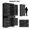 72 Inch Tall Kitchen Pantry Cabinet Large Cupboard Storage Cabinet with Drawer 6 Door Racks Adjustable Shelves for Living Dining Room Laundry - 2 of 4