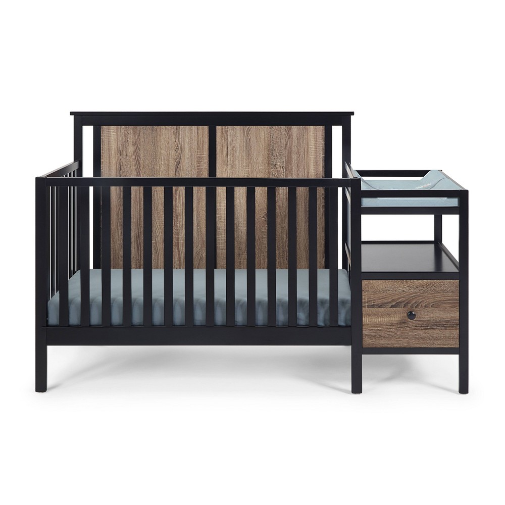 Photos - Kids Furniture Suite Bebe Connelly 4-in-1 Convertible Crib and Changer Combo - Black/Vint