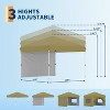10x10 Pop Up Canopy with 1-Sidewall, Outdoor Tent with Portable Roller Bag - 3 Adjustable Height, 4 Weight Bags for Garden, Sports, Beach - 4 of 4