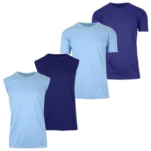 Galaxy By Harvic Men's Performance Moisture-Wicking Active Short Sleeve and Muscle Tees Set-4 Pack - 1 of 4