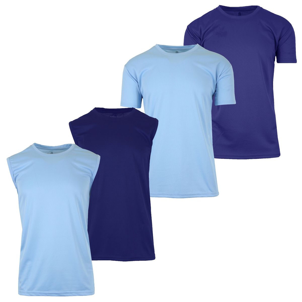 Galaxy By Harvic Men's Performance Moisture-Wicking Active Short Sleeve and Muscle Tees Set-4 Pack - thumbnail 10