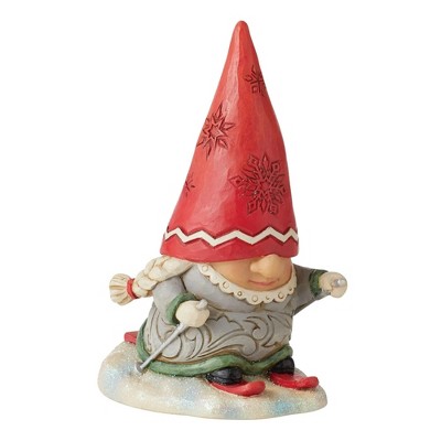 Jim Shore 4.5" Gnome On The Slopes Braids Skiing  -  Decorative Figurines