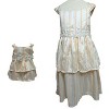 Size 7 Matching Girl And Doll Cream Stripe Ruffle Dresses - 4 of 4