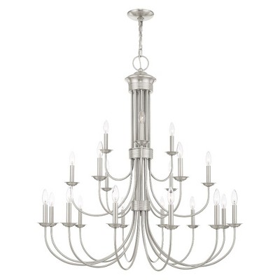 Livex Lighting Estate 21 - Light Chandelier in  Brushed Nickel