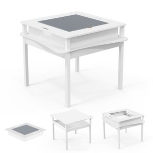 JOYMOR Kids Activity Table,Detachable 2 in 1 Block Table with Storage, Kids Building Block Table Suitable for Boys and Girls, Gray & White - 1 of 4