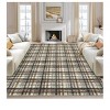 Green-2*6 feet  Modern Plaid Machine Washable Area Rug Non Slip Non Shedding Throw Rugs Stain Resistant Pet Friendly For Bedroom Living Room Low Pile - 3 of 4